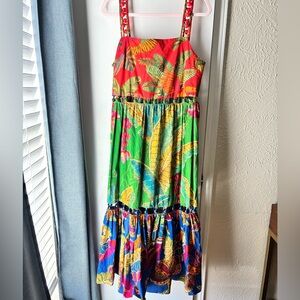 Colorful Tropical farmrio Dress medium